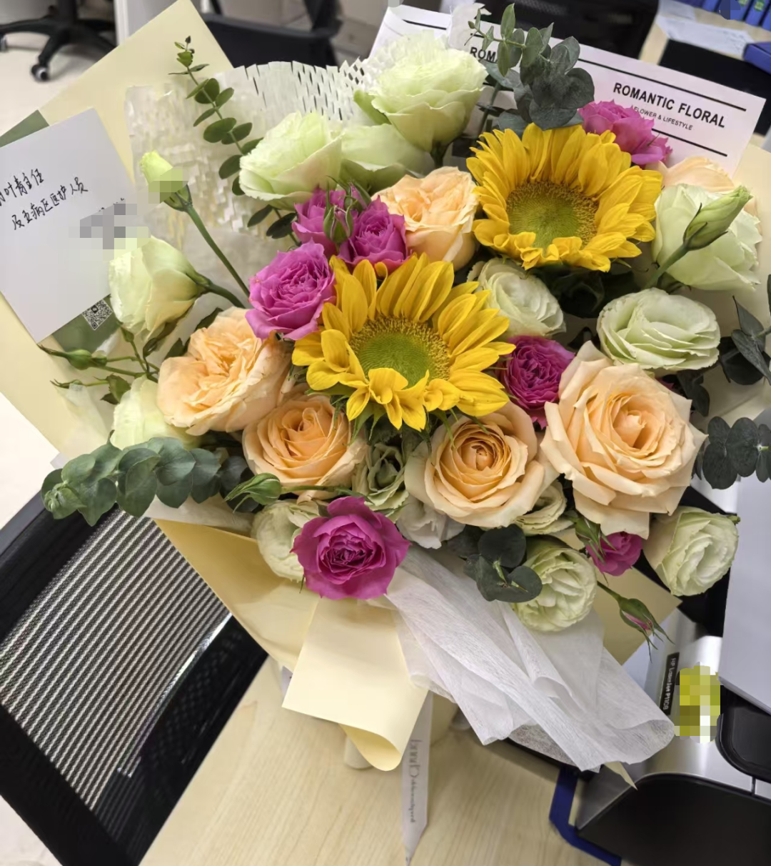 Flowers from the grateful family to the medical team